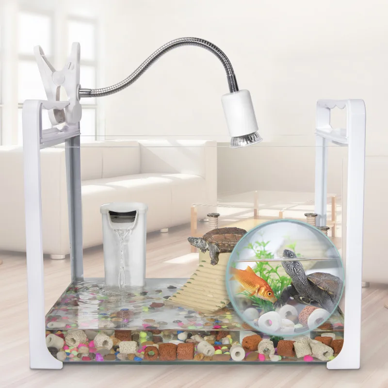 

Turtle Cylinder with Drying Platform Water Tank Glass Brazilian Tortoise Tank Turtle Tank Raising Turtle Special Cylinder