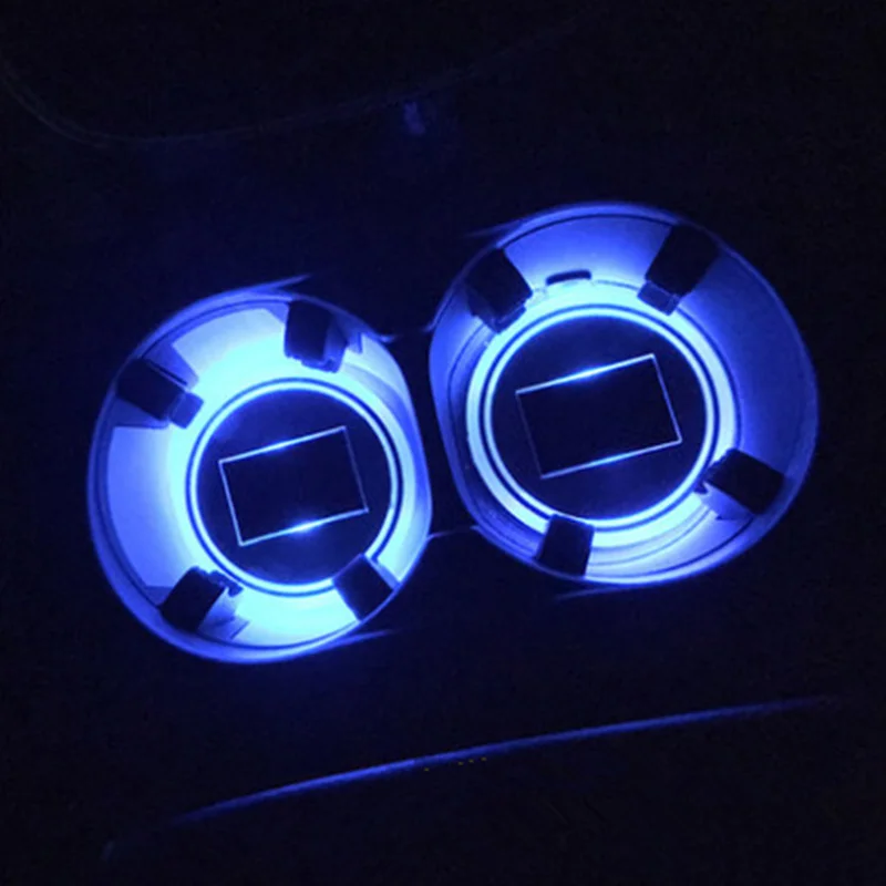 1 Pcs Car Automatic Induction Lighting Cup Mat Anti Slip Mat Solar