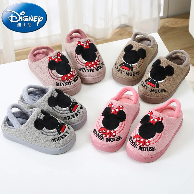 

Genuine Disney Mickey House Winter Non-slip Slippers Soft Anti-slip Home Shoes Kids Indoor Floor Shoes Winter Warm Bedroom Shoes