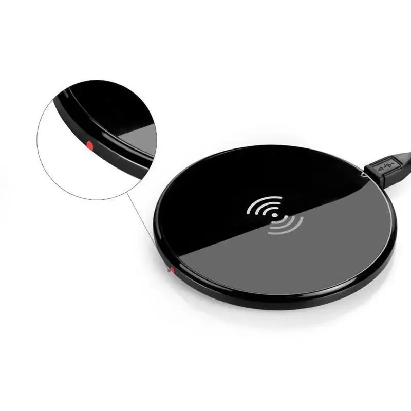 Ultra-Slim Wireless Charger Qi Wireless Charging Pad Kit for iOS Android Smart Phones All QI-Enabled Devices with Receiver Coil