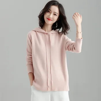 

New sweater woman upset with hooded sweater sets women long sleeve contracted in code show thin big sweater