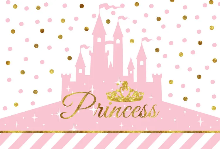 MEHOFOTO золотая корона с блестками принцесса розовый замок фон в горошек для девочек день рождения детский душ фотографии фоны винил