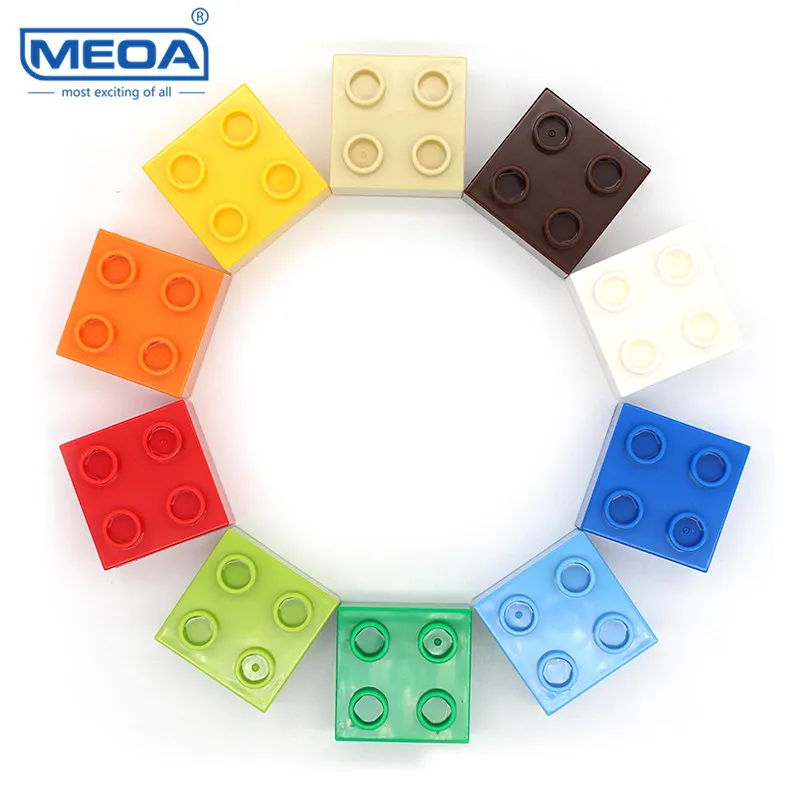 

10pcs/lot High Quality Building Blocks Spare Parts 2X2 Big Size Block 4 Dots Higher Brick ompatible Block for DIY Toy