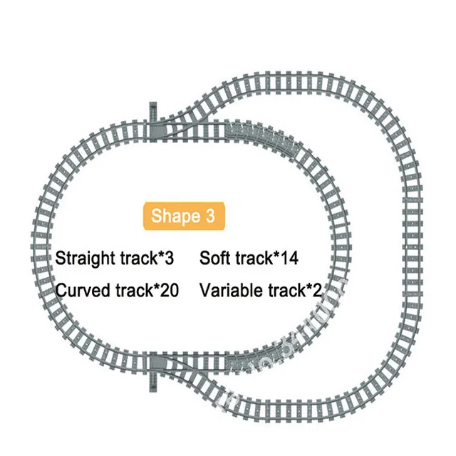 10-100 шт. городской поезд рельс прямой и изогнутые рельсы гибкий рельсовый переключатель строительные блоки Совместимые Legingly Track детские игрушки - Цвет: shape 3