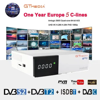 

GTmedia GTC 4K Android TV Box Receptor DVB-C Cable Youtube DVB-S2 DVB-T2 Bluetooth 4.0 Satellite Receiver Cccam IPTV Biss VU