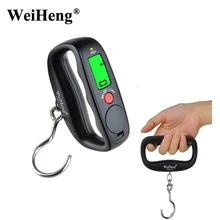WeiHeng 50Kg/10g Digital Hanging Hook Scales hand Portable Electronic Luggage Scale Travel Fishing Balance Weight scale