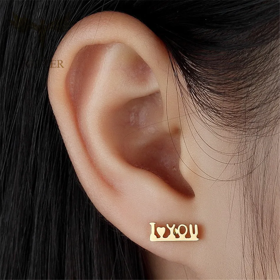 Fgifter Romantic Love Word Earrings For Lovers Gold Color Steel Stud Earring Cute Small Studs Lovers Gifts Jewelry In Stud Earrings From Jewelry Fgifter Romantic Love Word Earrings For Lovers Gold Color Steel Stud Earring Cute Small Studs Lovers Gifts Jewelry In Stud Earrings From Jewelry