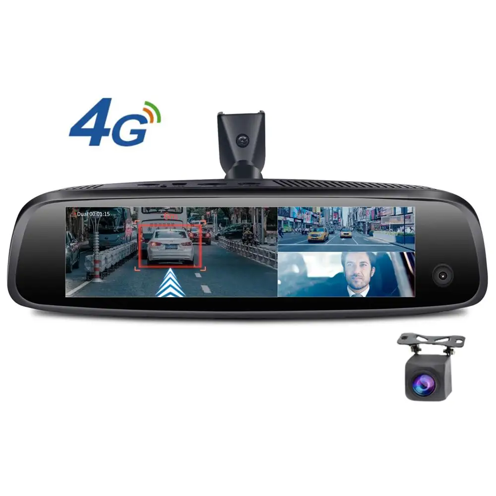 

Newest Car DVR 3 Cameras Android mirror Dash Cam driver recorder camera rear view mirror for Taxi driver front rear dash camera