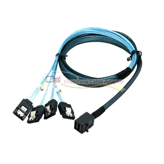 Best Price Internal Mini SAS SFF-8643 Host to 4 SATA 7pin Target Hard Disk 6Gbps Data Server Raid Cable 1m