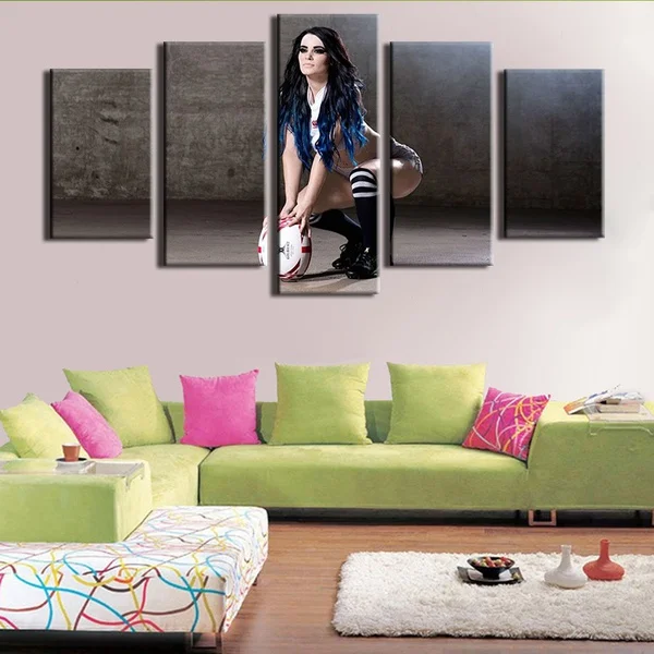 5 Pieces WWE Wrestling Sport Media Canvas Wall Sticker HD Printed