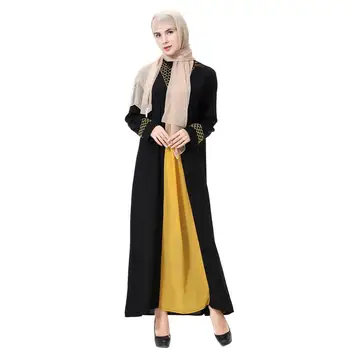 

2020 Long muslim ladies dresses Linen abaya womens embroidery maxi kaftan turkey arab dubai ladies fashion dress S-XXXL