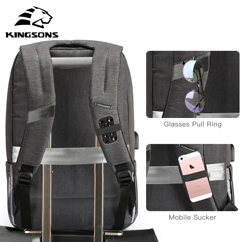 Kingsons a prueba de golpes a prueba de aire de amortiguación bolsa Tablet portátil de Mochila de hombre y mujer noche impermeable Anti-robo de Mochila