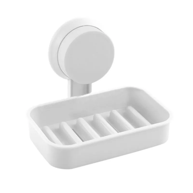 Bathroom Shower Soap Box Dish Storage Plate Tray Holder Case Suction Blue4