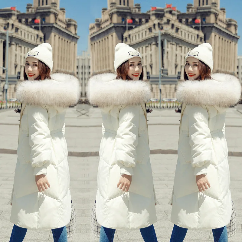 Winter Parka Women's White Long Winter Coat Loose Hooded Cotton Coats Women Parkas Winter Jackets 2018 New LZ986 (6)