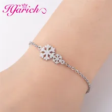 Hfarich Модные женские браслеты со снежинками леди цветок свадебный браслет булавка ювелирные изделия аксессуары bijoux