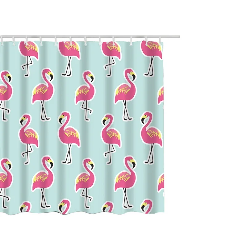 Горячая Фламинго животное печать занавеска для душа Высокое качество моющаяся Ванна Декор занавеска для ванной из полиэстера ткань текстиль 1 шт - Цвет: 3