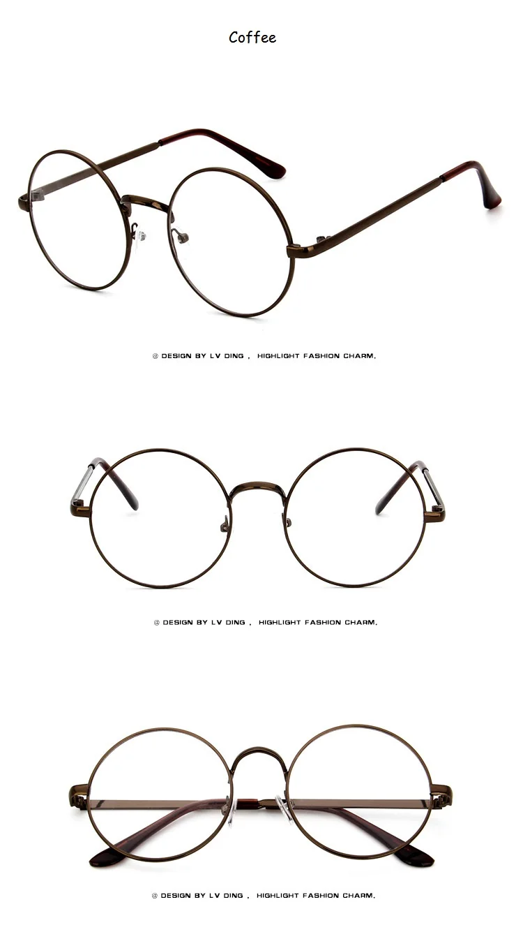 Женские очки, брендовая дизайнерская круглая оправа из сплава, очки по рецепту, ретро очки, прозрачные оптические очки для глаз, оправы для очков для мужчин