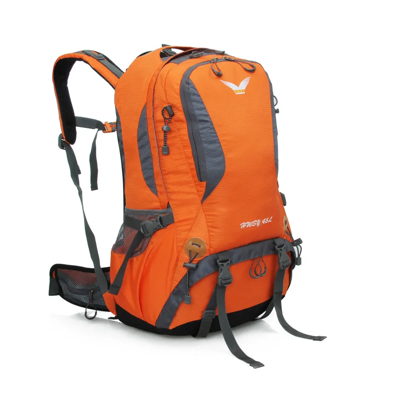 HUWAISHUANGYI new multi-functional professional outdoor mountaineering backpack hiking waterproof steel belt rainproof cover 45L