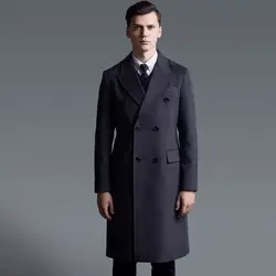 S-6XL! шерстяная верхняя одежда мужской 2018 Двойной Брестед Длинные рукава длина пальто Большие размеры