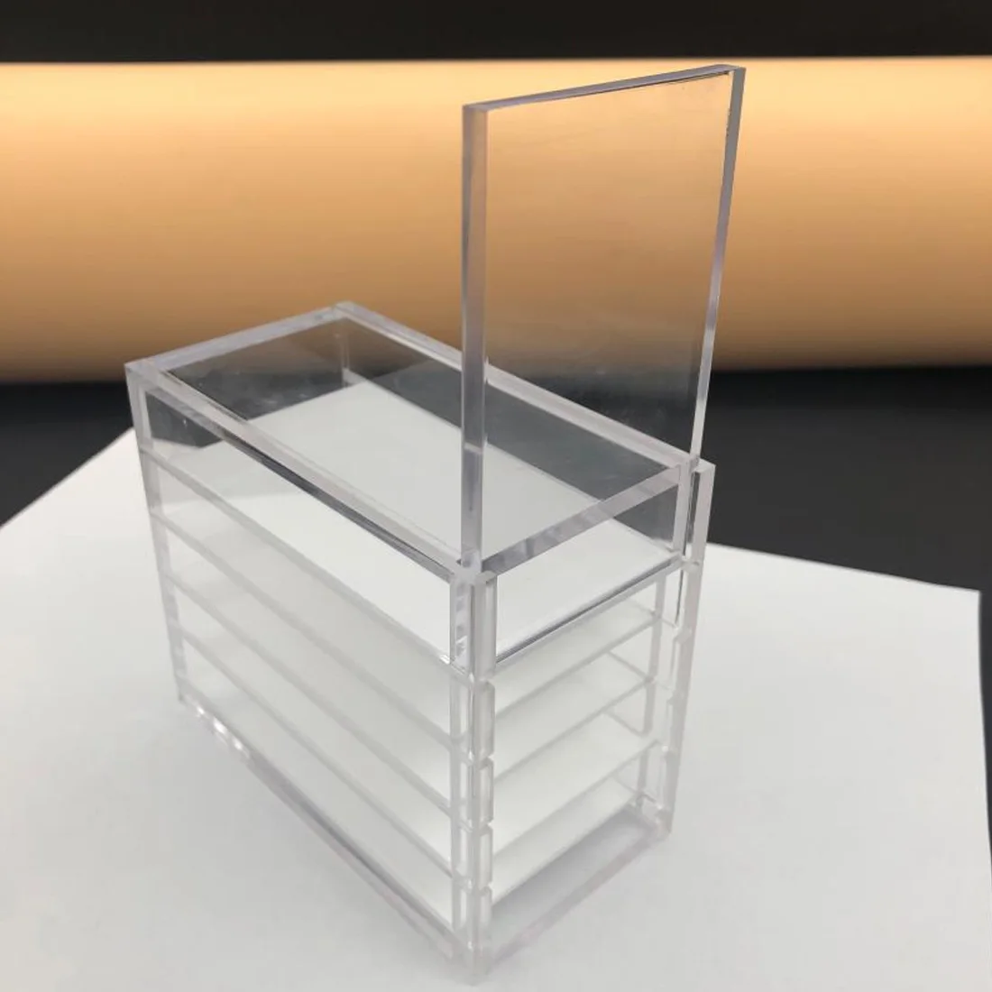 

5 Layers Acrylic Clear Eyelash Storage Box Makeup Organizer False Eyelashes Glue Pallet Holders Grafting Eyelashes Extension
