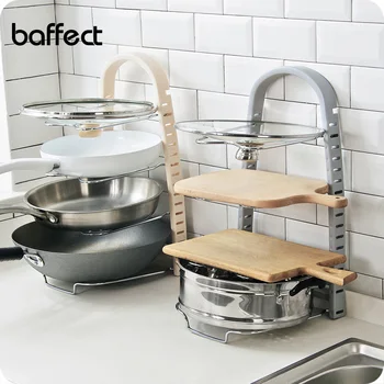 

Kitchen multi-function storage shelf free punching cutting board pot rack cookware lid chopping block shelf kitchen organizer