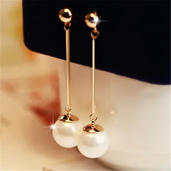 EK478 Long Tassel Simulated Pearl Drop Earrings for Women Gift Bijoux Korean jewelry OL Gold Color Pendientes boucle d'oreille