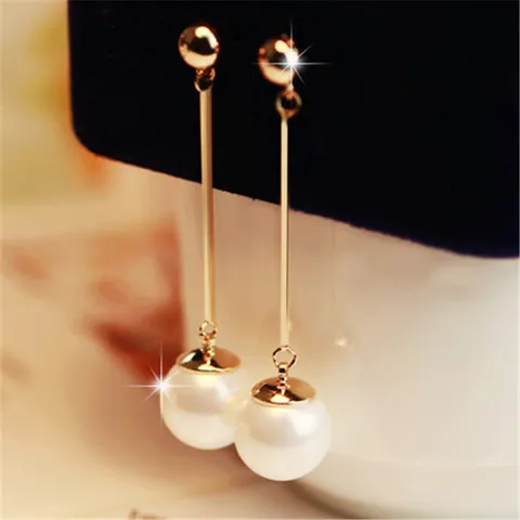 Tassel Simulated Pearl Drop Earrings for Women Gift Bijoux Korean jewelry OL Gold Color Pendientes boucle d'oreille