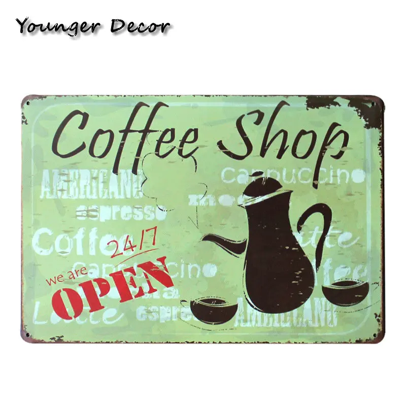 Кафе кофейное меню декор Чай по всем причинам металлические знаки винтажное украшения для дома Бар Кафе Отель Висячие настенные художественные картины YA079