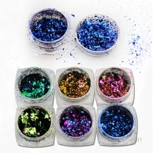 Сладкий тренд 1 бутылка нерегулярный эффект хамелеона ногтей Блестящий сверкающий порошок Маникюр пыль DIY Дизайн ногтей украшения LABS01-06