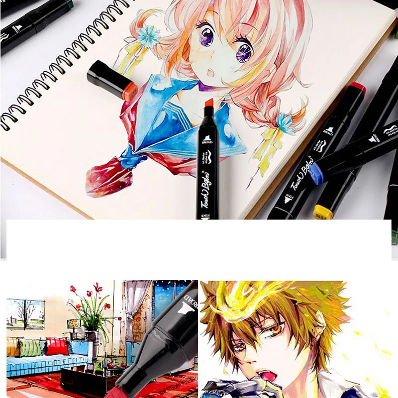

Touchnew 168 Colors Alcohol Based Pen Marker Set Dual Head Sketch Markers Pen For Drawing Manga Animation Art Supplies Markers