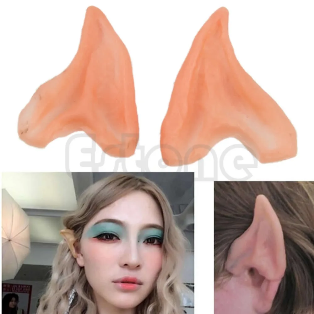 

HBB 1Pair Halloween Costume Ear Tips Elf Fairy Hobbit Vulcan Spock Alien Cosplay Novelty Gag Joke Toys