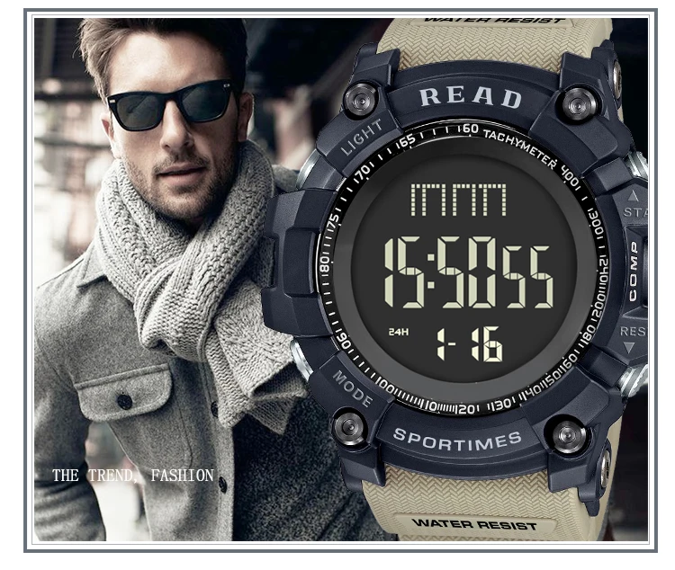 luxury brand READ LED digital wristwatches for men waterproof shock resist military watch free shipping 2018 (15)
