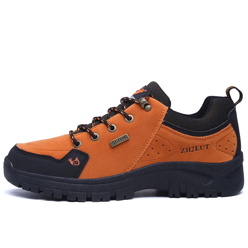 Большие размеры; мужские походные ботинки; водонепроницаемые женские зимние ботинки; уличная Нескользящая походная обувь; мужские кроссовки; профессиональная альпинистская обувь - Цвет: orange