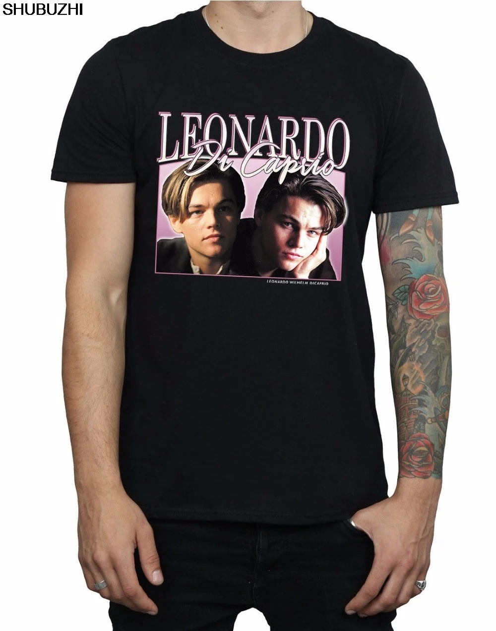 

Unique Classic Cotton Men's Short New Fashion Leonardo Dicaprio Men Casual Cotton T Shirts Crew Neck Best Friend Shirts sbz1372