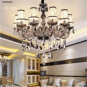 

Rmamary Smoky grey fashion of luxury Large crystal Chandelier light living room lights Modern Crystal Chandelier lighting