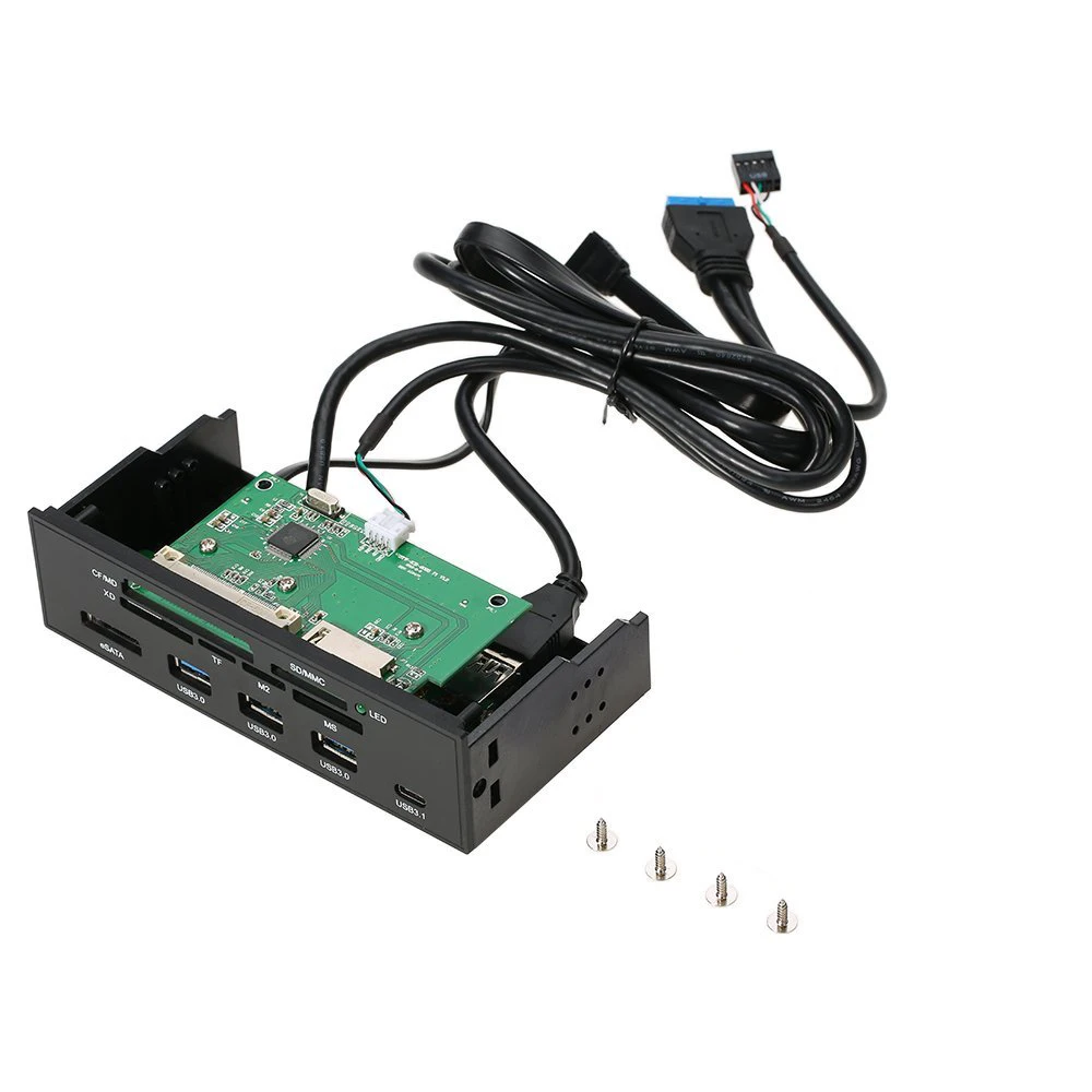 Leitor de Cartão 2.0 do Painel Frontal do Computador do pc com 3 Leitor de 64g En-labs Portas Tipo-c Esata md sd - Mmc xd tf m2 ms cf 5.25 Usb Usb3.0 - Imagem 5