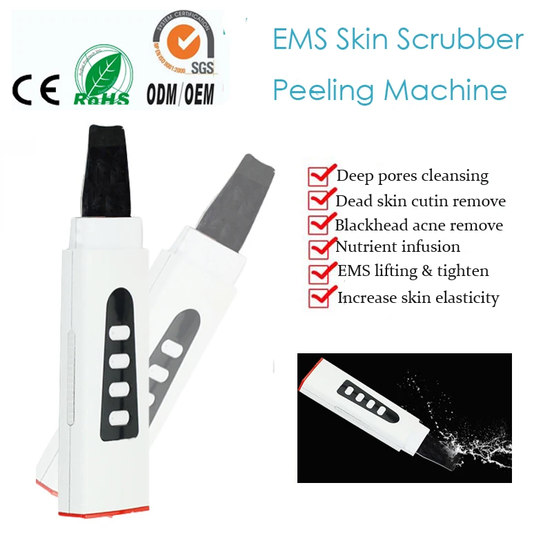 

Portable Ultrasonic Anion EMS Skin Scrubber Peeling Dark Age Spots Blackhead Acne Remover Face Pores Cleaner Cleanser Machine