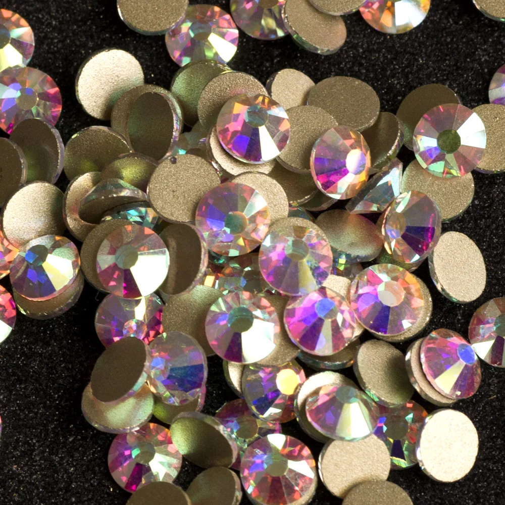 AAAAA Quality NoHF Flatback SS20 1440Pcs glitter AB Stone for Nail Art Glass making Rhinestones For nail art dress decoration | Дом и сад