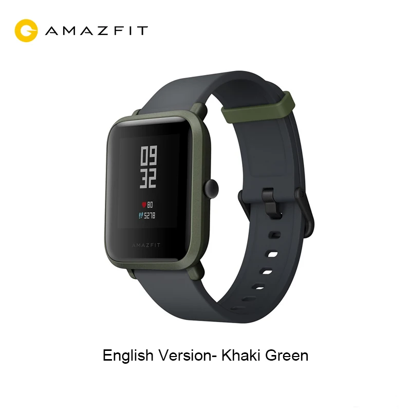 Оригинальные Смарт-часы AMAZFIT Bip Youth Edition, gps, ГЛОНАСС, Bluetooth, 4,0, монитор сердечного ритма, IP68, водонепроницаемые, Android 4,4, IOS 8 - Цвет: Kokoda Green