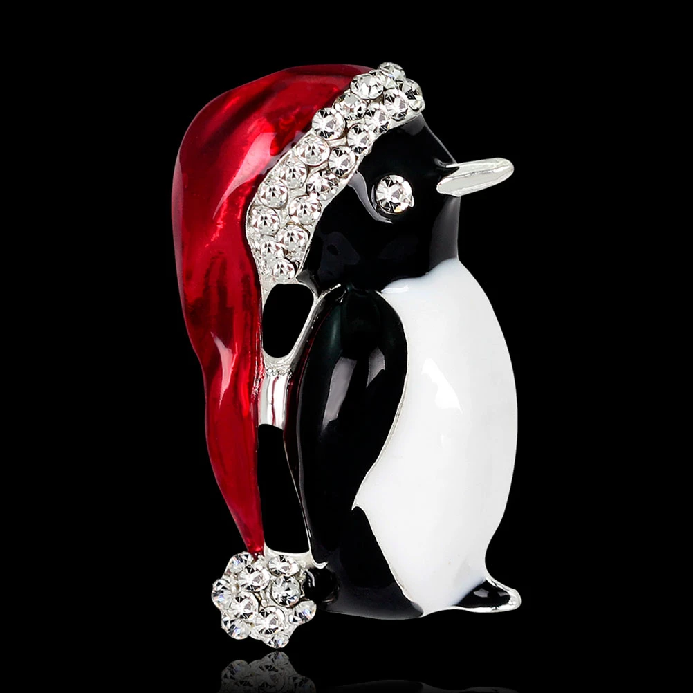1 шт. милый кавайный животное Пингвин Хрустальная Брошь Рождественский бант модная маленькая брошь ювелирное изделие Рождественский подарок