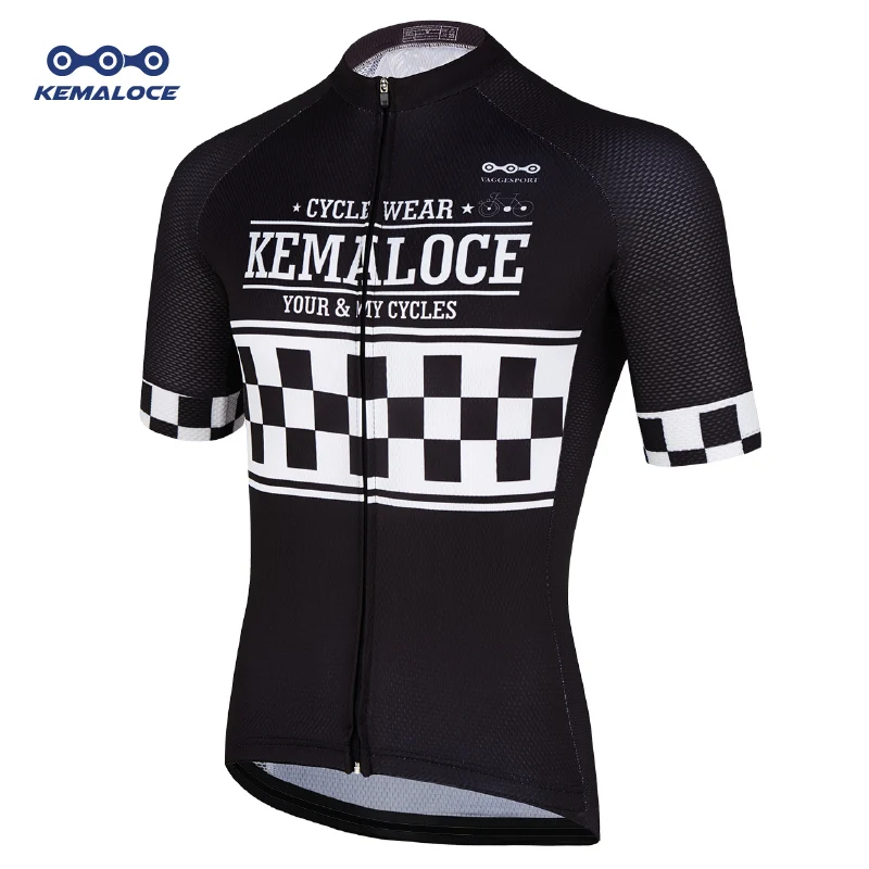 thumbnail image 1 of Camiseta de ciclismo KEMALOCE Classic Team transpirable Coolmax blanca Dry Fit Camiseta de ciclismo Camiseta de manga corta Uniformes de ciclismo de carrera, 1 of 5