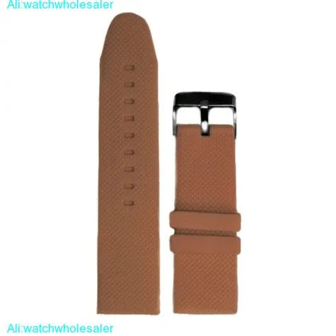 26mm Smart Brown Color Silicone Jelly Rubber Unisex Watch Band Strap WB1063K26JB