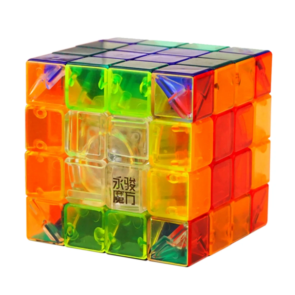 YJ 4 слоя 4*4 Pellucid игрушки Magic Cube для детей YongJun скорость гиалин Cubo Megico 4x4x4 Дети