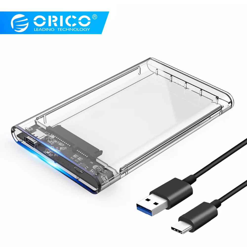 

ORICO 2139C3 Hard Drive Enclosure UASP Type C 2.5 inch Transparent USB3.1 Hard Drive Enclosure Support UASP Protocol