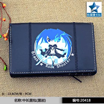 

Anime Black Rock Shooter Multilayer PU Black Wallet/Purse Printed with Kuroi Mato For Youth, Students & Anime Fans