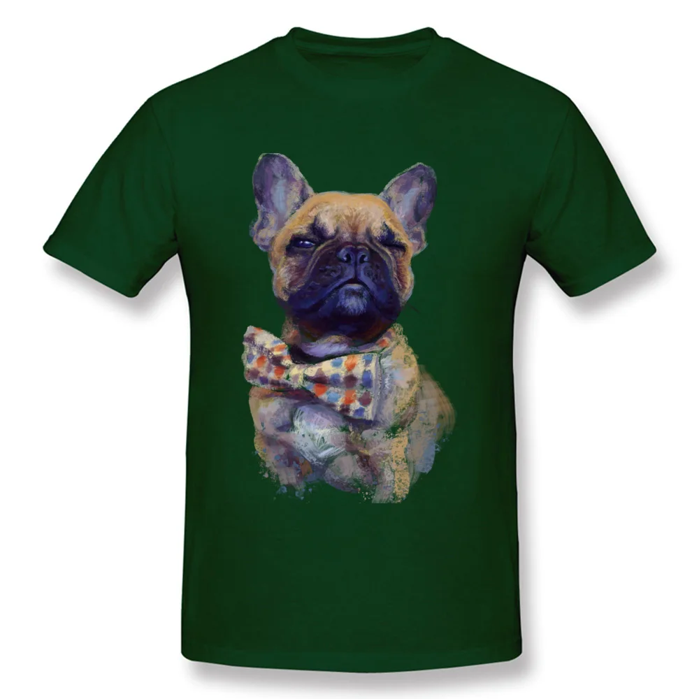 French Bulldog Round Collar T Shirts Father Day Tops T Shirt Short Sleeve Cheap Cotton Party Tee Shirt Personalized Mens French Bulldog dark