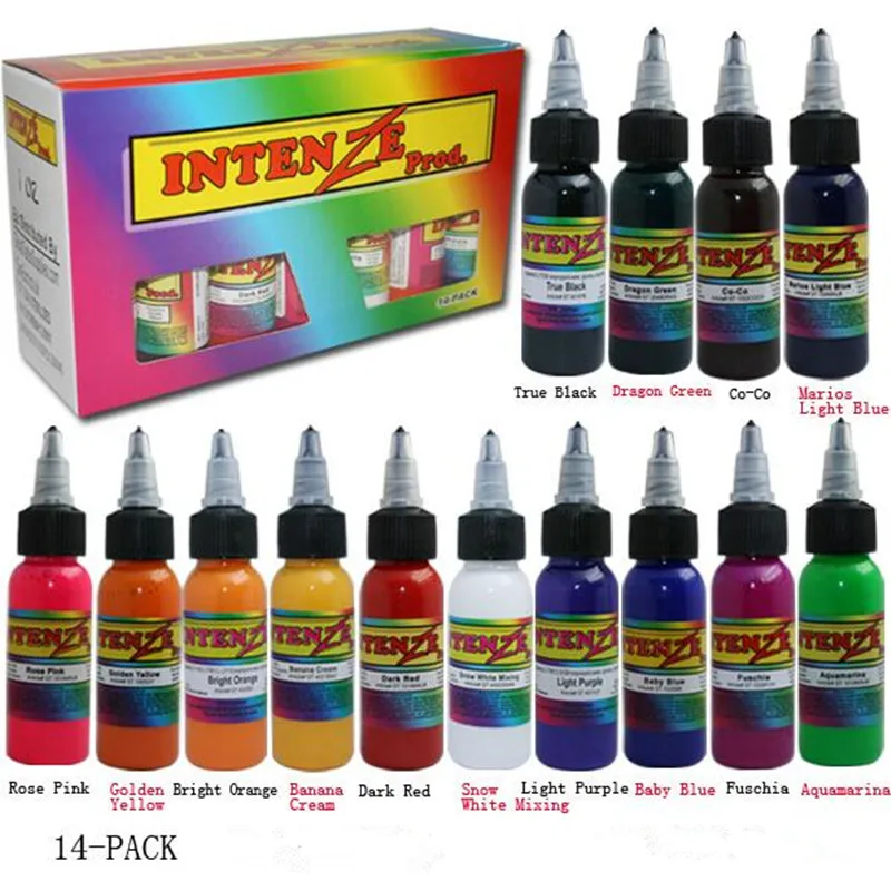 

Permanent makeup pigment color tattoo ink kit 14 colors micropigment makeup bloodline tattoo pigment set 30ML