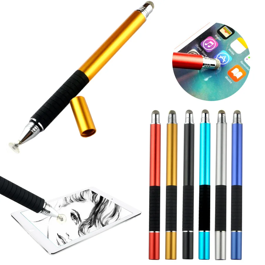 bilder für 5 stücke 2 in 1 Fine Point Runde Dünne Spitze Touchscreen Kapazitiven Stylus Pen Für iPad iPhone Alle Handys Tablet bilder für 5 stücke 2 in 1 Fine Point Runde Dünne Spitze Touchscreen Kapazitiven Stylus Pen Für iPad iPhone Alle Handys Tablet