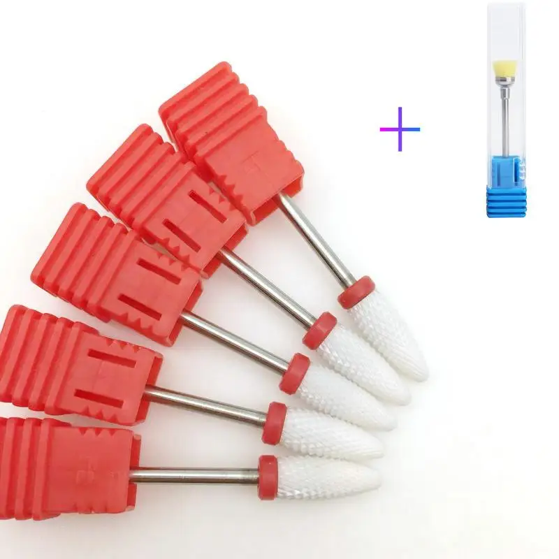 

5pc/lot Ceramic Bullet Nail Art Drill Bit Milling Cutter for Electric Drill Manicure Machine Accessories Nail Files Tools