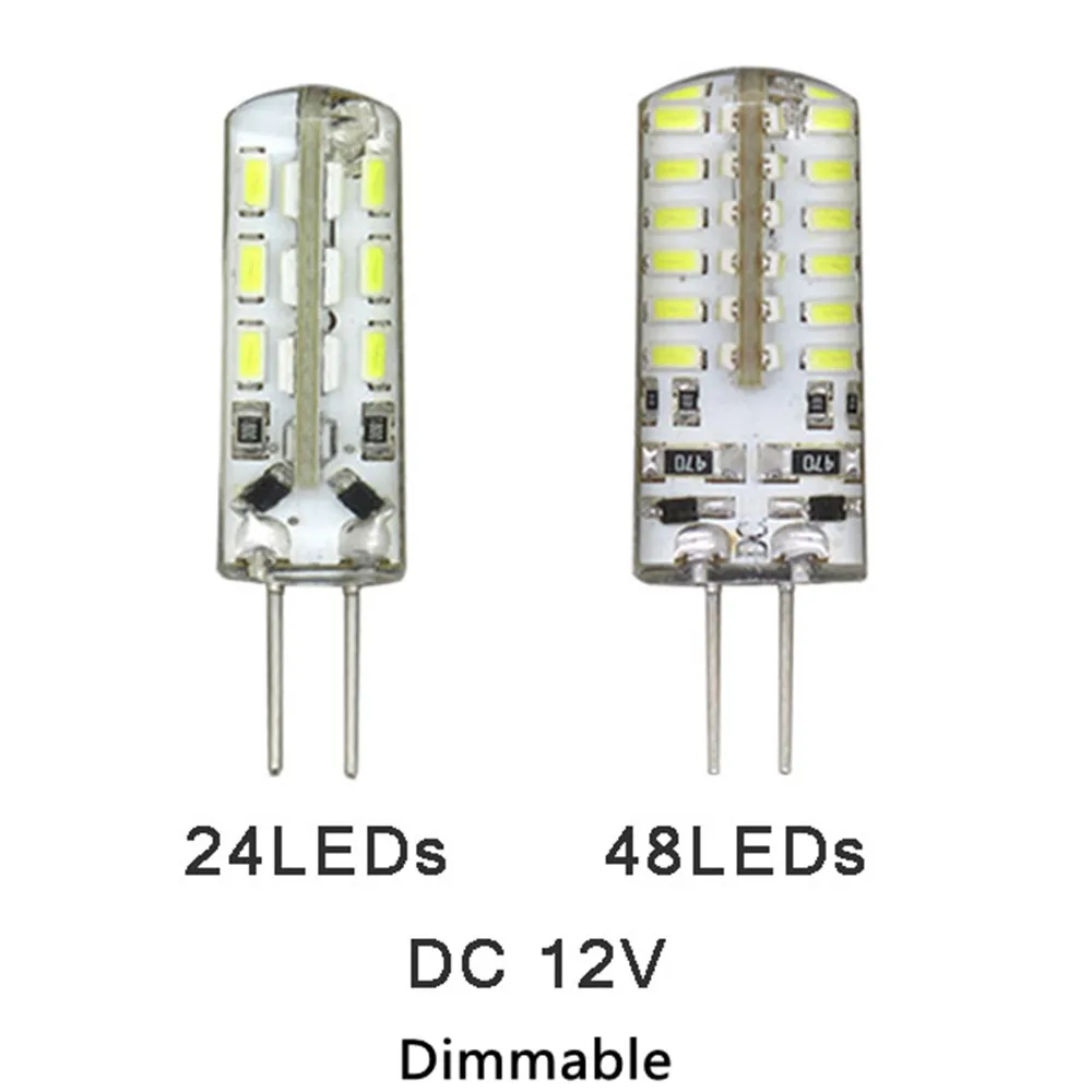 

1 x 3W 6W LED G4 Dimmable Bulb 12V DC 24LEDs 48LEDs 3014 Silicon Lamp Crystal Chandelier Christmas Spotlight SMD3014 Lights